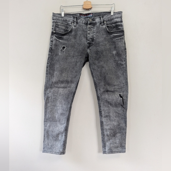Philipp Plein Grey Distressed Skinny Jeans 36x34 - Picture 1 of 15